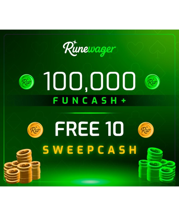 Runewager 100000 Fun Cash + FREE 10 Sweep Cash Key GLOBAL
